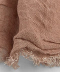 Sciarpa color ruggine in lino lettone - Dettaglio